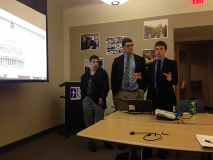 Upper School Students For A Working Democracy presenting to the Friends General Council on Legislation in DC