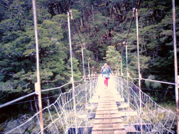 ...and across some pretty iffy bridges. (I had to piggyback the boys across; they didn't like the bouncing.)