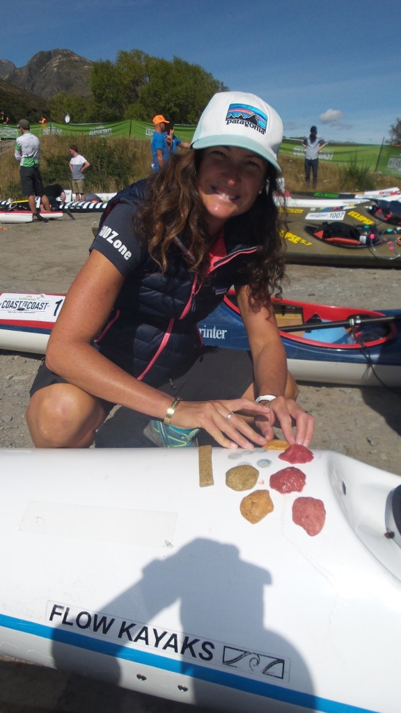 Sarah prepping Josie's paddling food