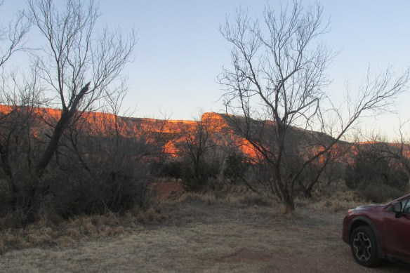 Dawn's early light from our campsite